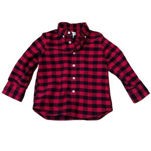 J. Crew Crewcuts Buffalo Plaid Button-Down Cotton Shirt Toddler Size 2
